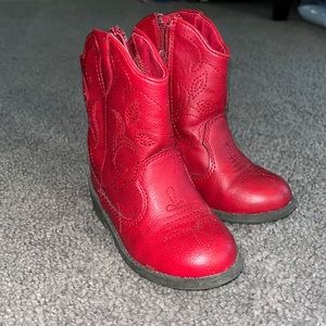 Red toddler girl boots